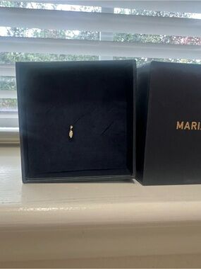 Maria Tash Gold Faceted Marquise Threaded Charm Earring (SINGLE)